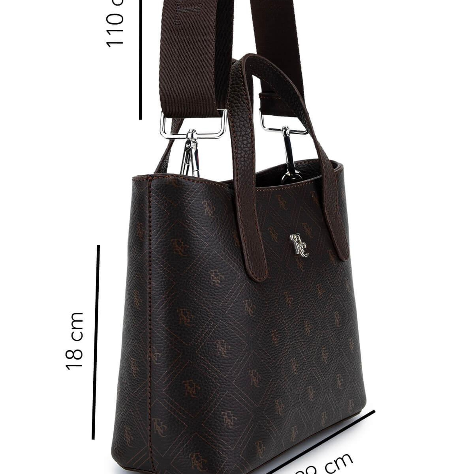 Tamer Tanca Kadın Suni Deri Kahverengi Desen El Çantası