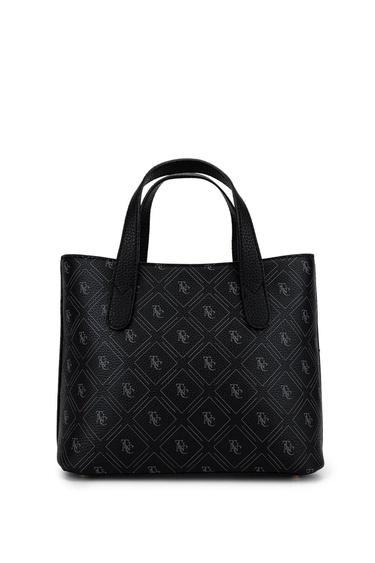  Tamer Tanca Kadın Suni Deri Siyah Desen El Çantası