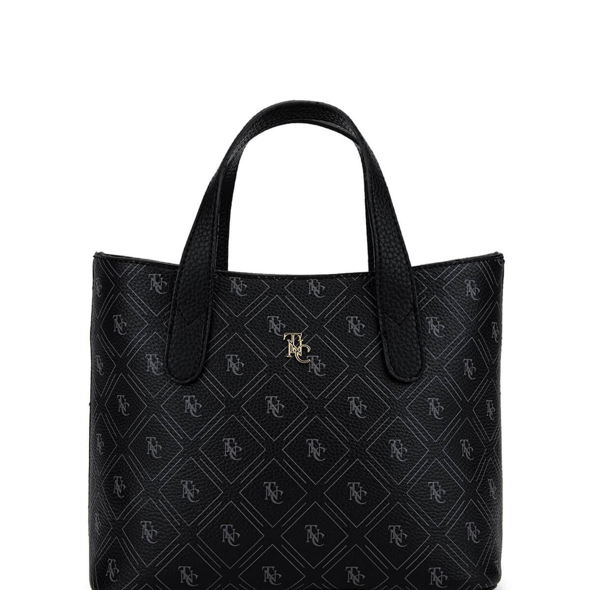 Tamer Tanca Kadın Suni Deri Siyah Desen El Çantası