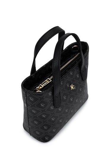  Tamer Tanca Kadın Suni Deri Siyah Desen El Çantası