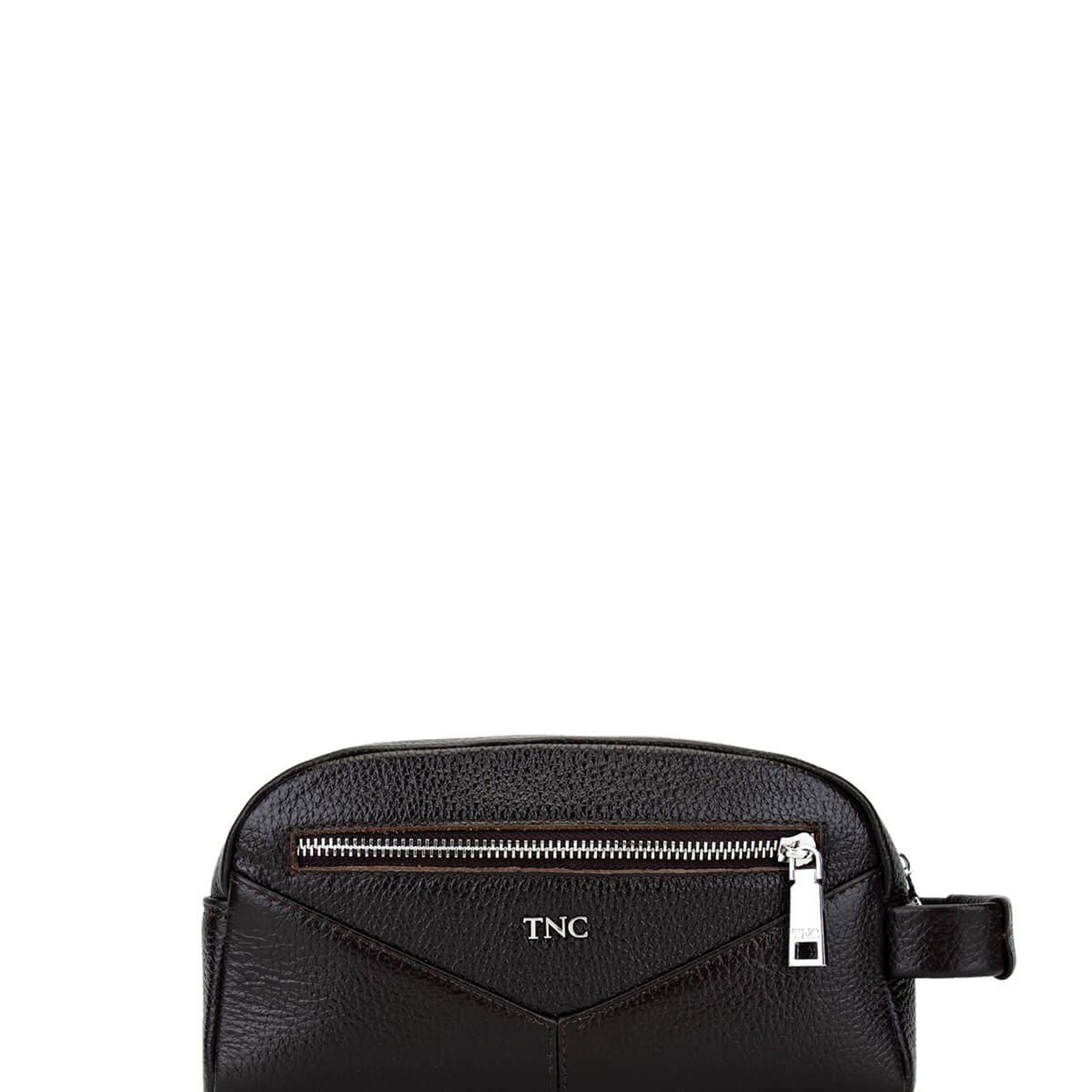 Tamer Tanca Erkek Hakiki Deri Kahverengi Traş Çantası