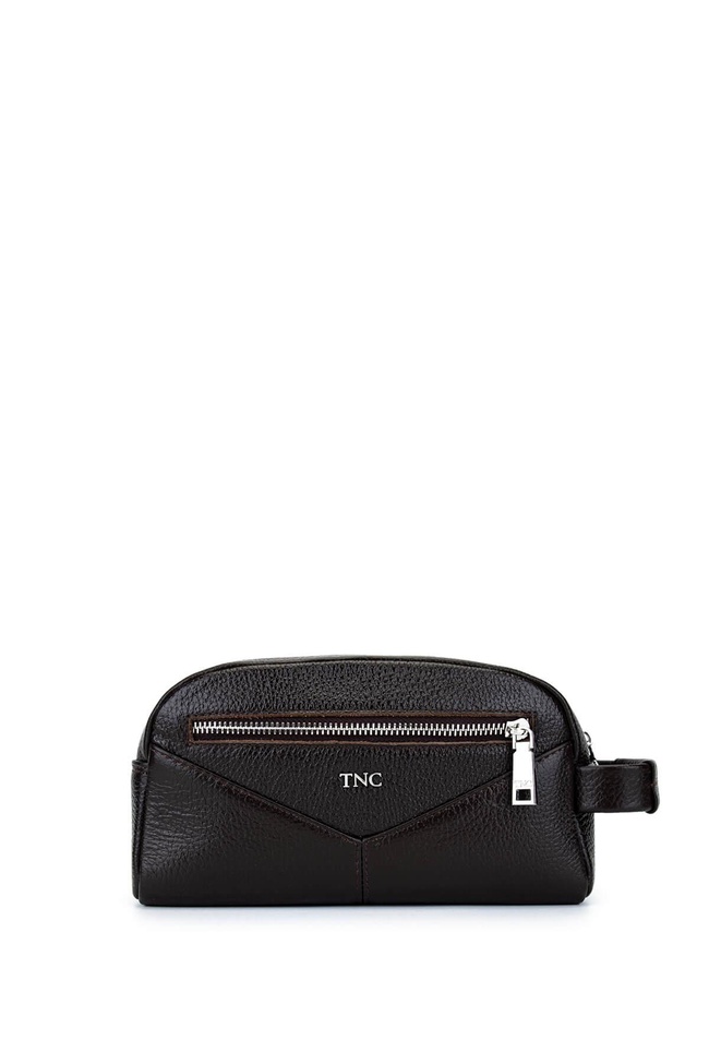  Tamer Tanca Erkek Hakiki Deri Kahverengi Traş Çantası