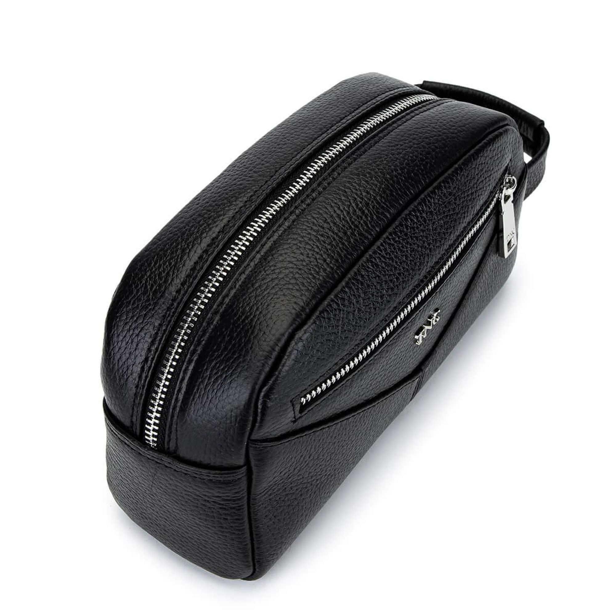 Tamer Tanca Erkek Hakiki Deri Siyah Floter Traş Çantası