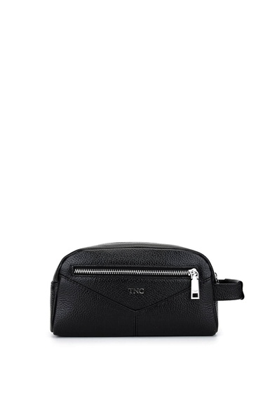  Tamer Tanca Erkek Hakiki Deri Siyah Floter Traş Çantası