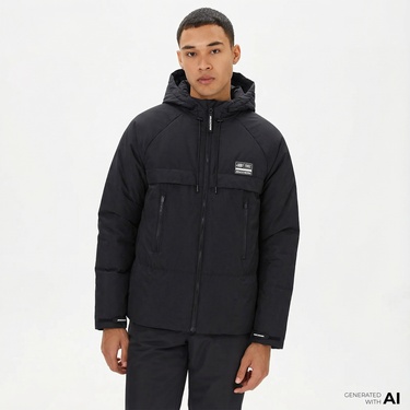  Skechers Outerwear Padded Erkek Siyah Günlük Mont