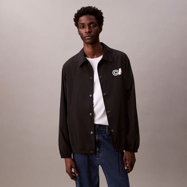  Calvin Klein Nylon Graphic Coaches Erkek Siyah Mont