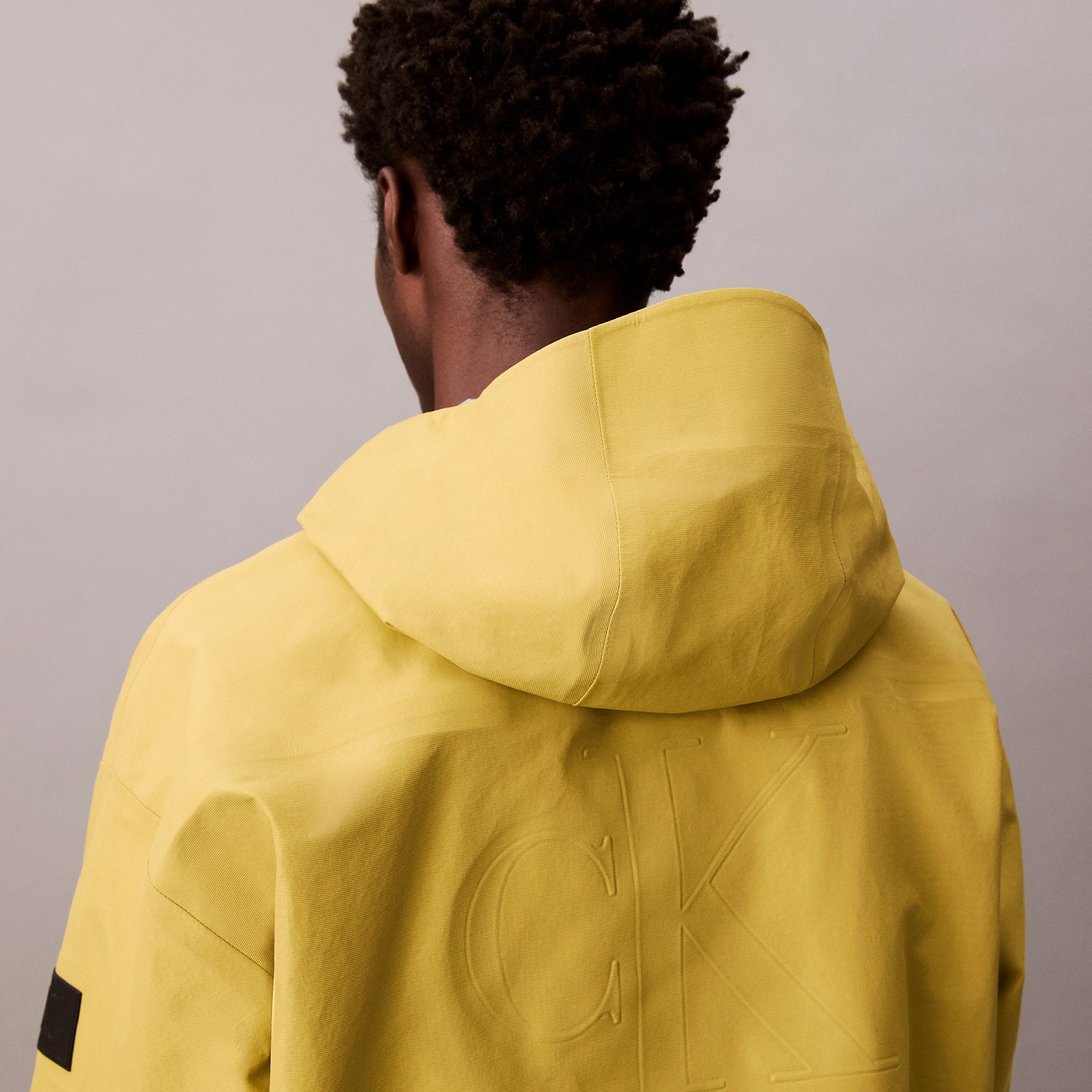 Calvin Klein Nylon Oxford Erkek Sarı Ceket