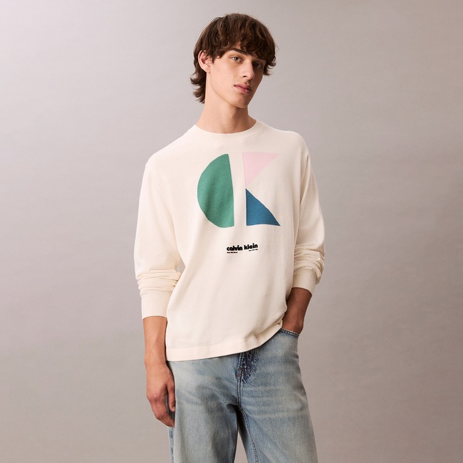  Calvin Klein Graphic Erkek Beyaz Triko