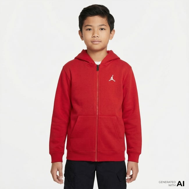  Jordan Brooklyn Çocuk Kırmızı Fermuarlı Sweatshirt