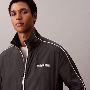  Calvin Klein Crinkle Stand Collar Track Erkek Mavi Ceket