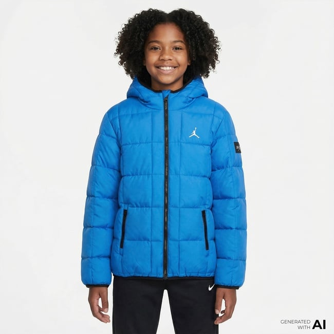  Jordan Essential Puffer Çocuk Mavi Mont