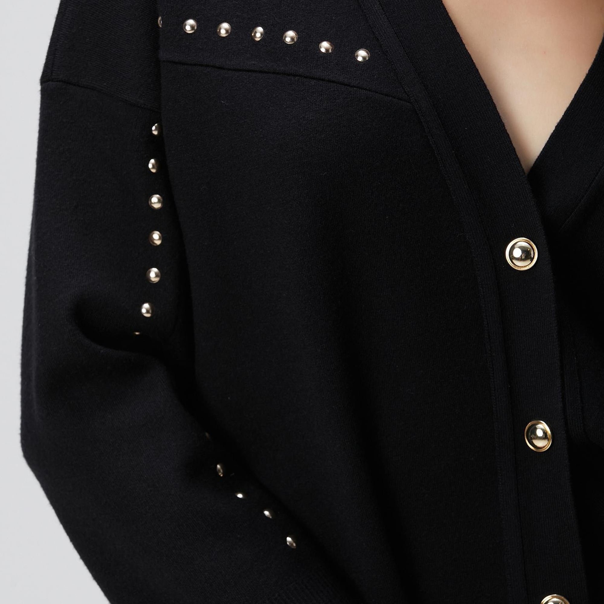 Network Kadın Siyah Trok Detaylı Hırka