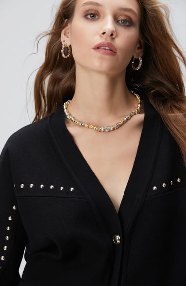  Network Kadın Siyah Trok Detaylı Hırka