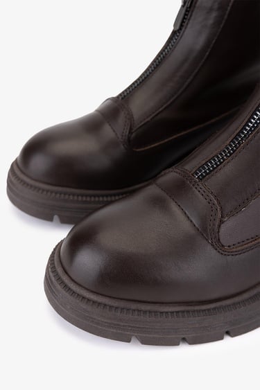  Valmenti Kadın Hakiki Deri Kahverengi Düz Bot