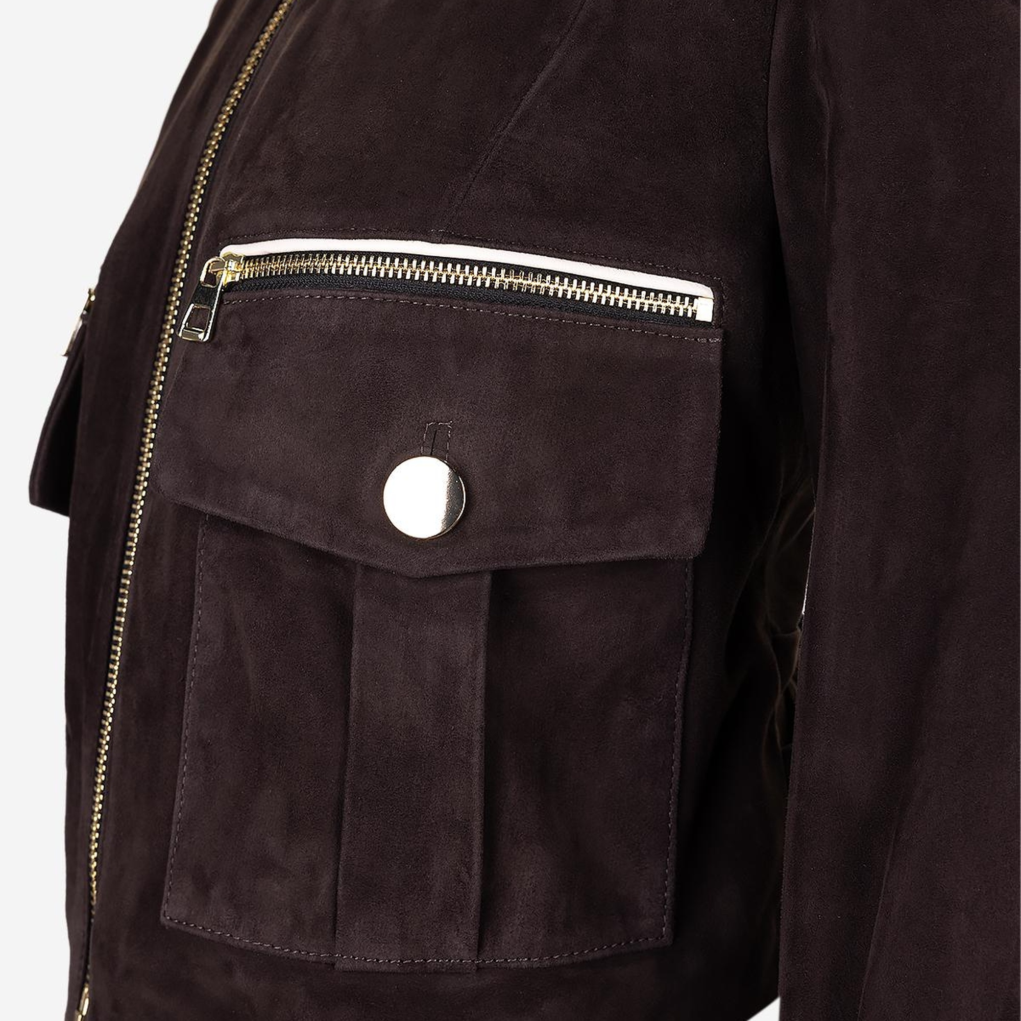 Valmenti Kadın Kahverengi Süet Deri Mont