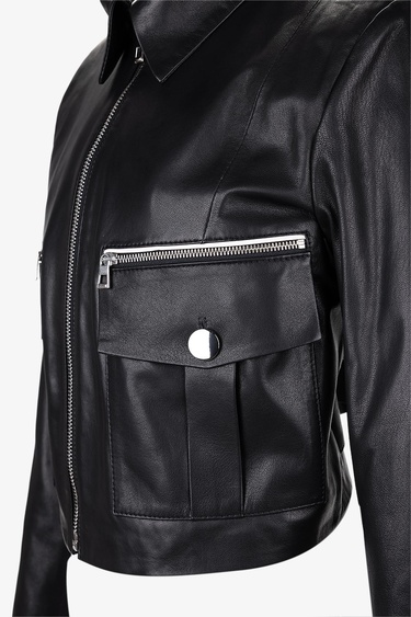  Valmenti Kadın Siyah Deri Mont