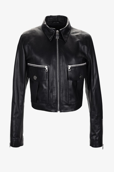  Valmenti Kadın Siyah Deri Mont