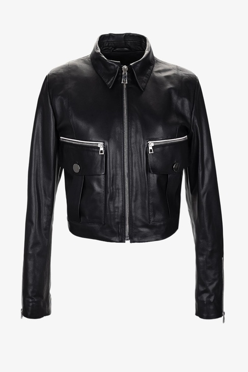  Valmenti Kadın Siyah Deri Mont