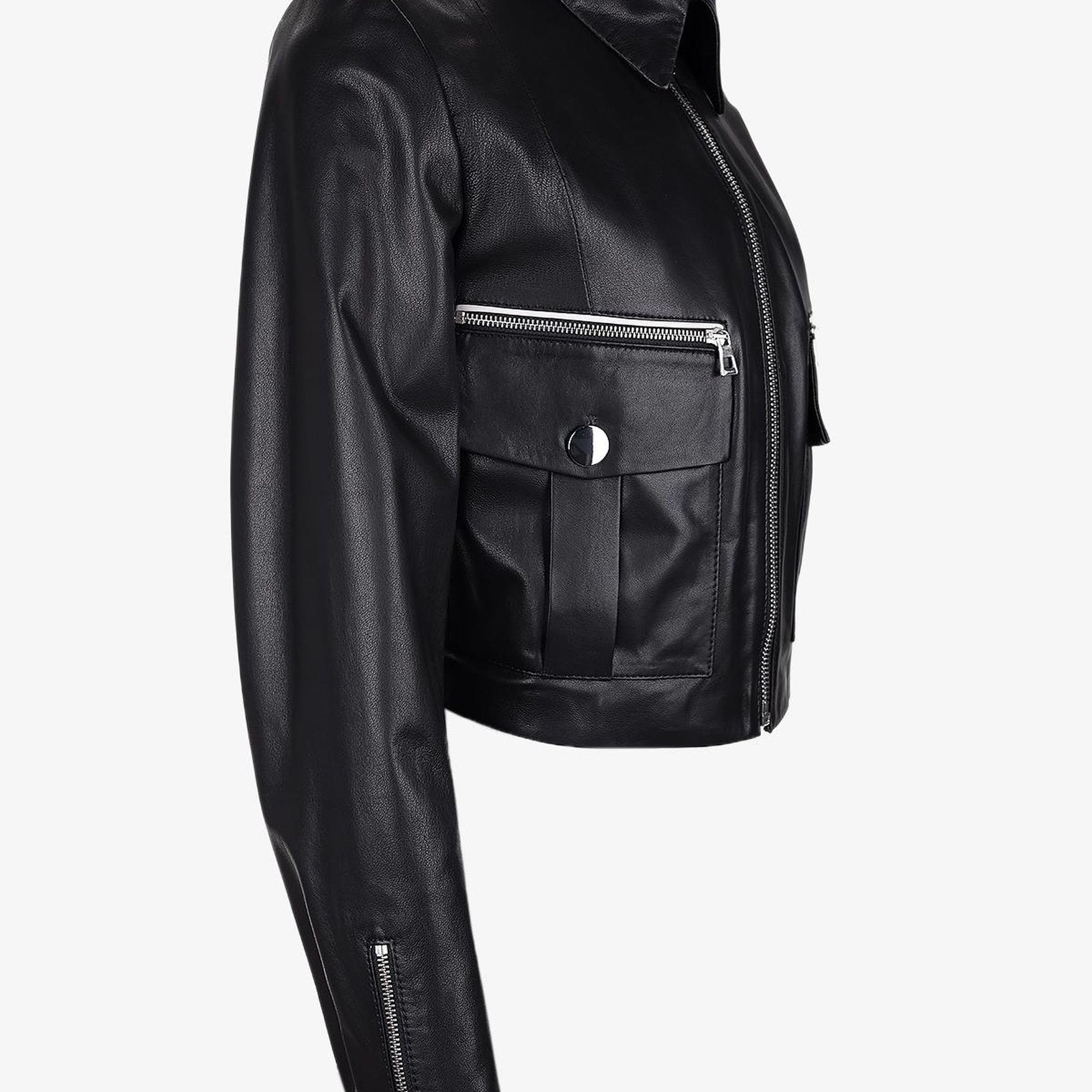 Valmenti Kadın Siyah Deri Mont