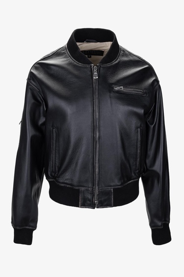  Valmenti Kadın Hakiki Deri Siyah Deri Mont