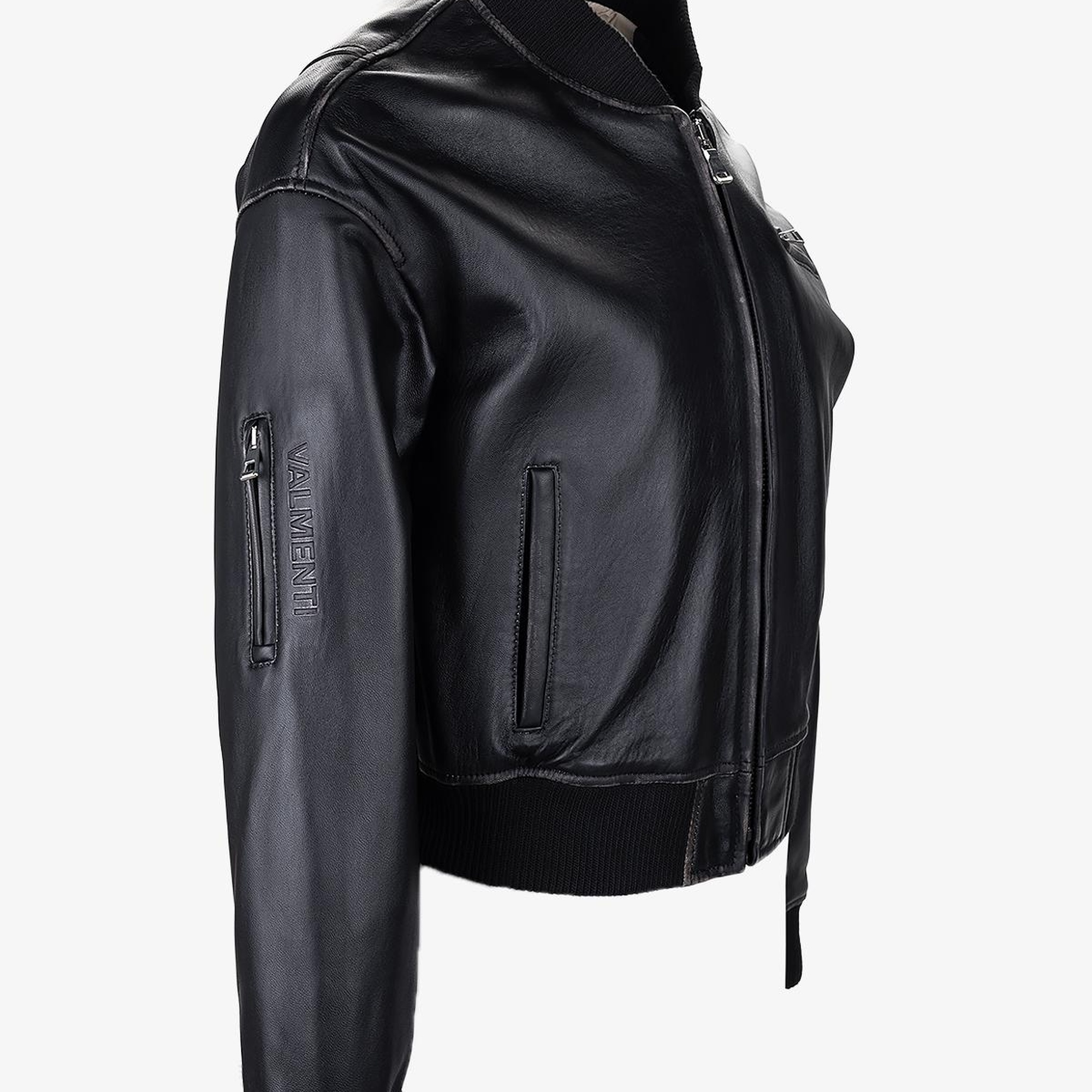 Valmenti Kadın Hakiki Deri Siyah Deri Mont