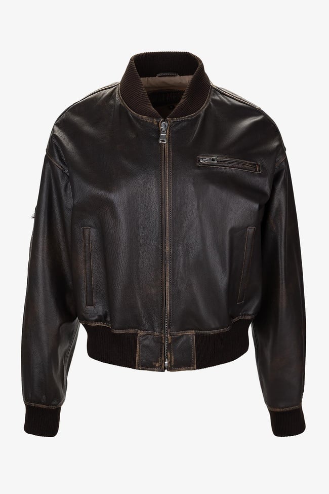  Valmenti Kadın Hakiki Deri Kahverengi Deri Mont