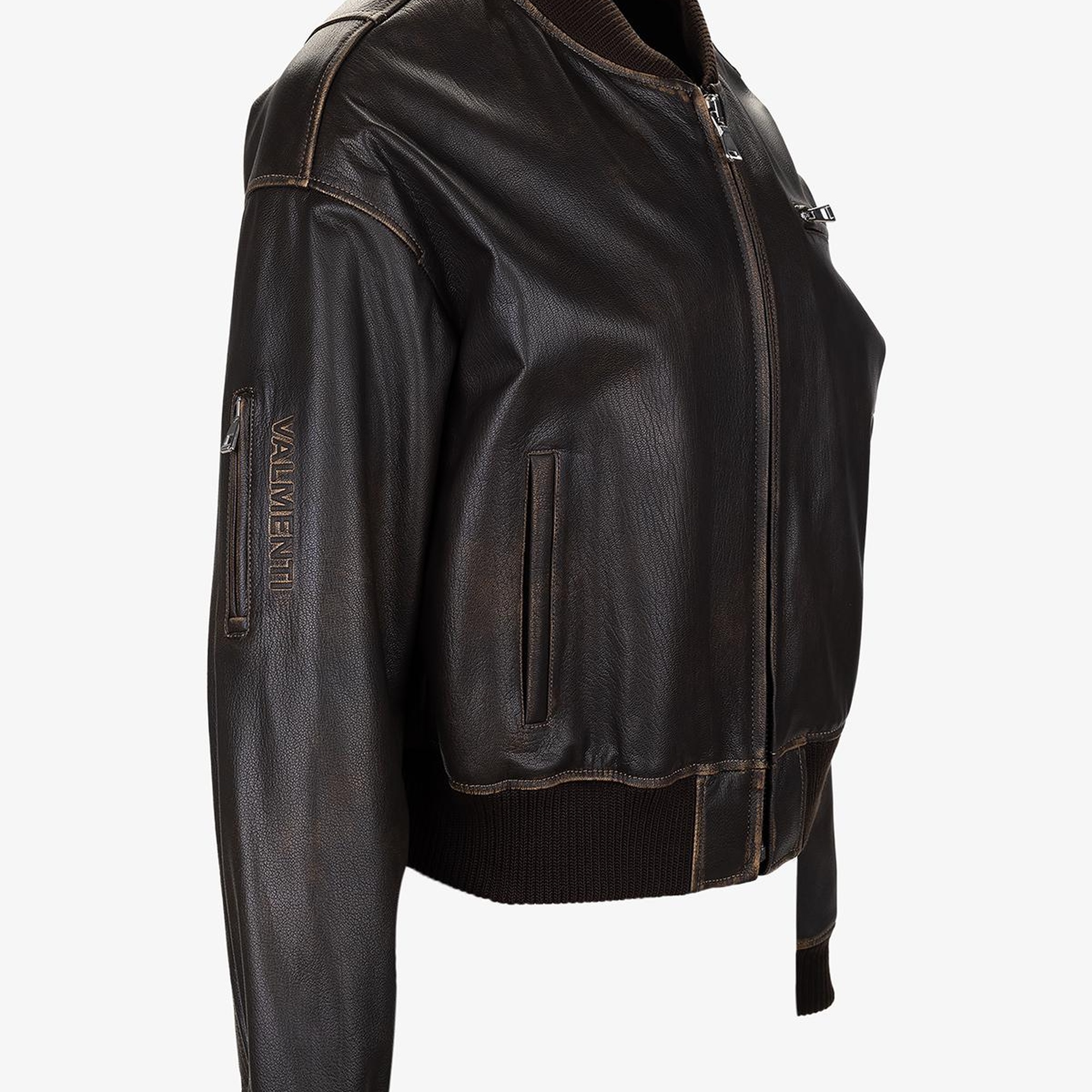 Valmenti Kadın Hakiki Deri Kahverengi Deri Mont