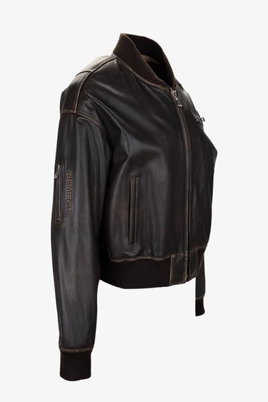  Valmenti Kadın Hakiki Deri Kahverengi Deri Mont