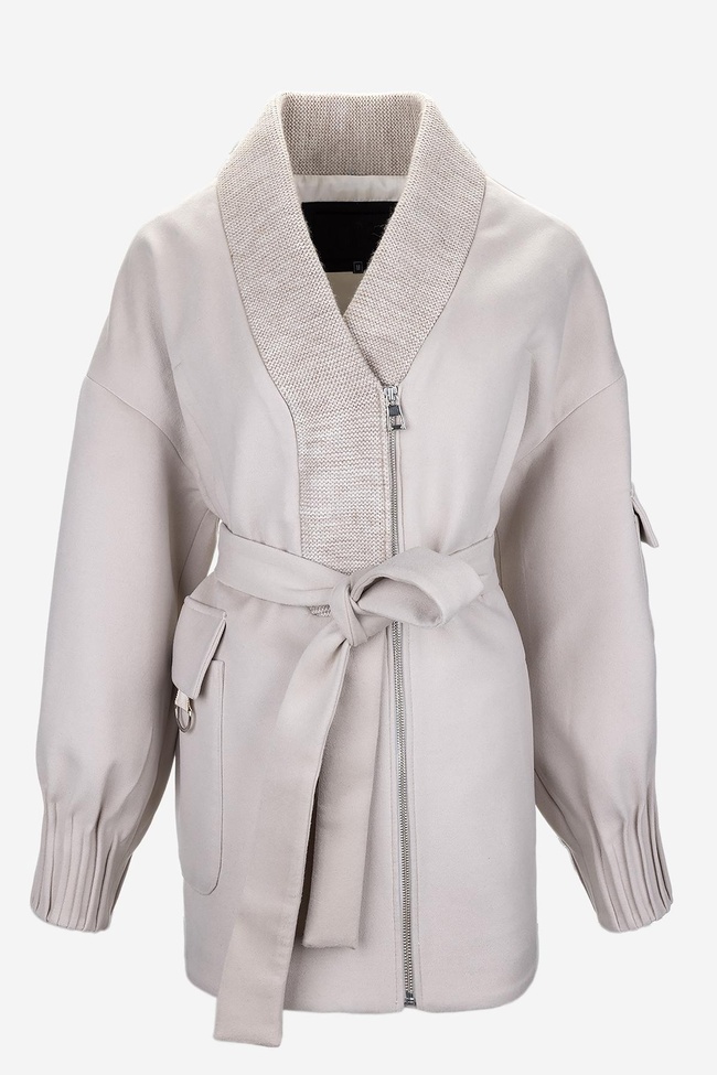  Valmenti Kadın Tekstil Bej Kaban