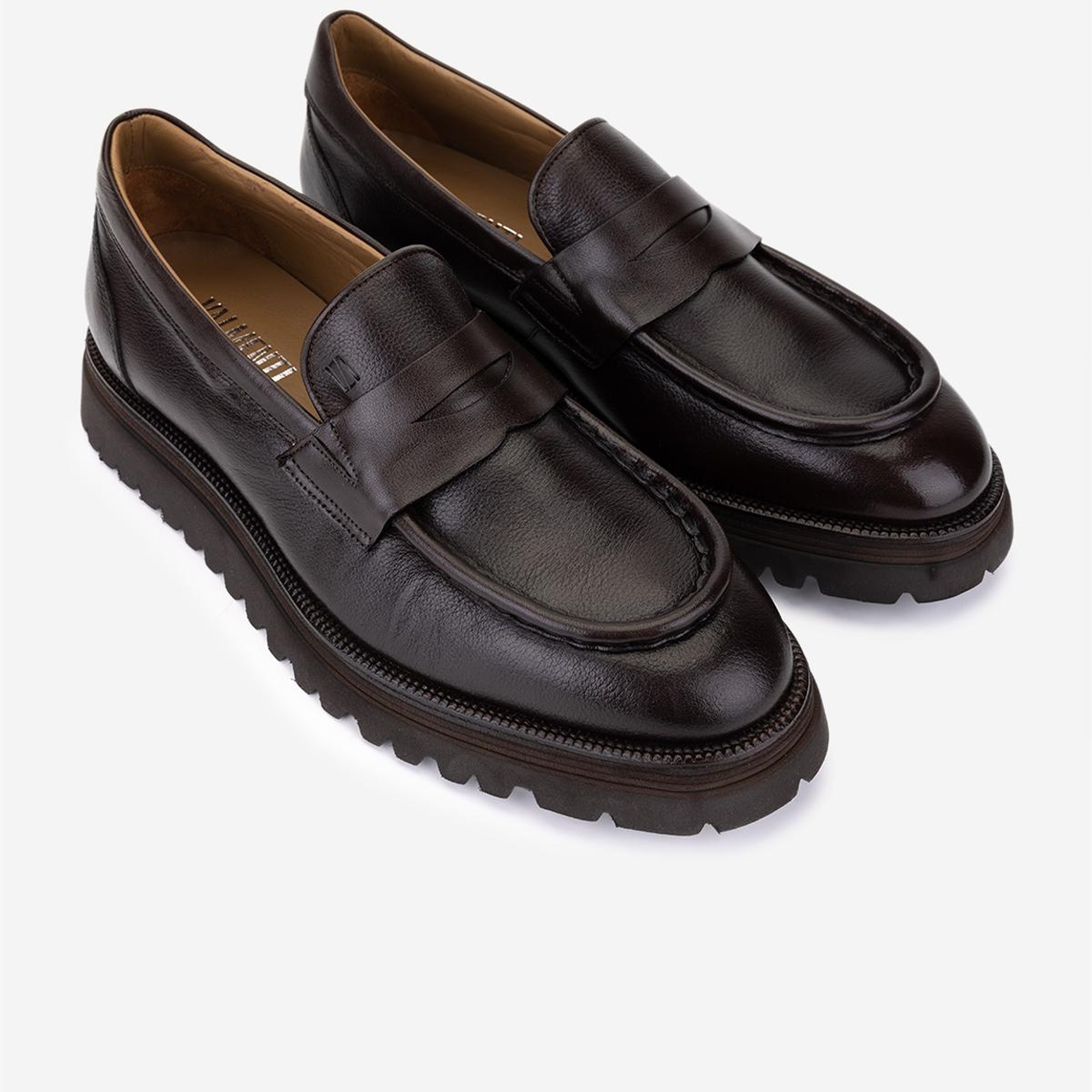 Valmenti Erkek Hakiki Deri Kahverengi Loafer Ayakkabı