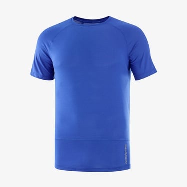 Salomon Cross Run Erkek Mavi Koşu T-Shirt