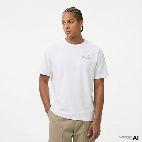  Converse Erkek Baskılı Beyaz T-Shirt