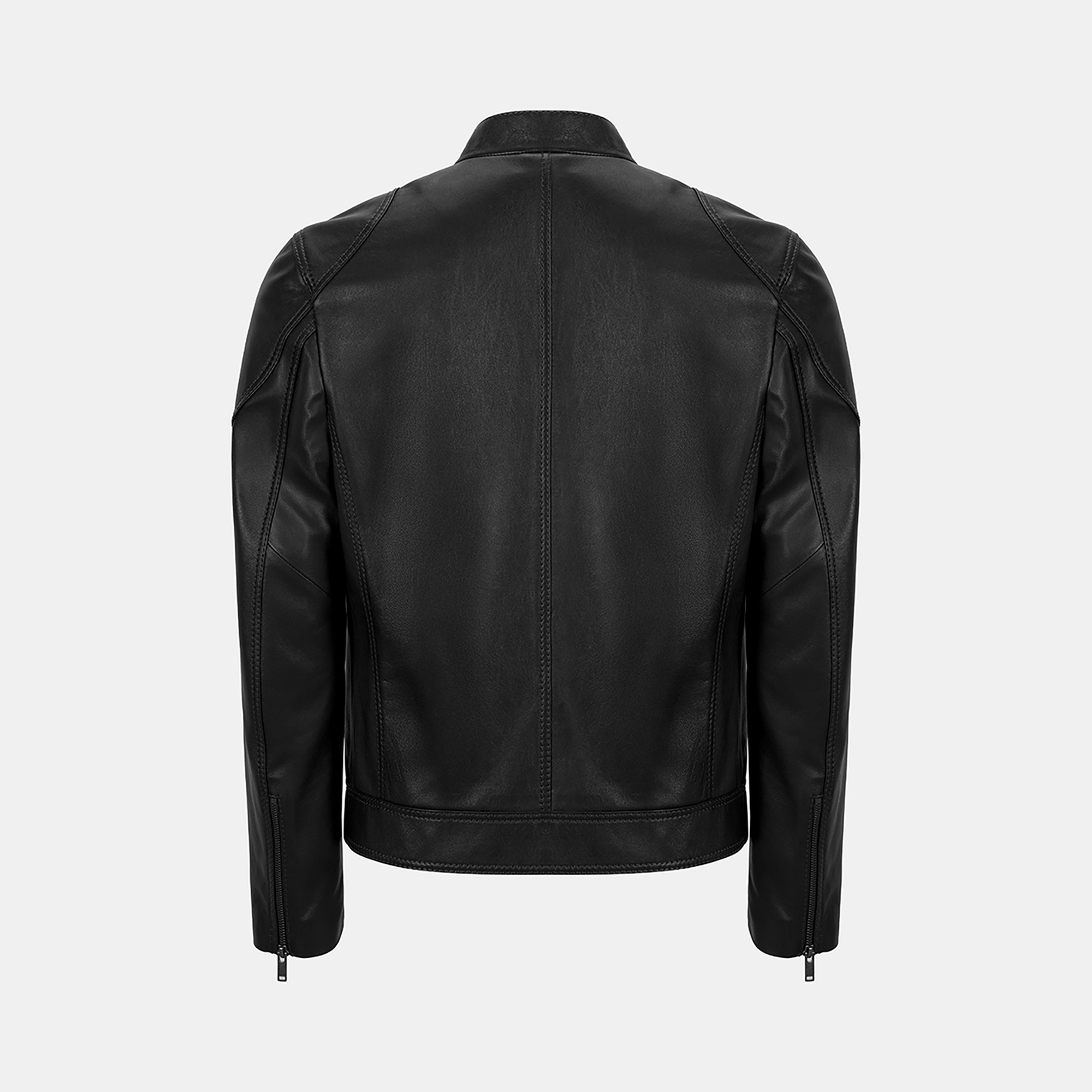 Erkek Siyah Hakim Yakalı Deri Ceket