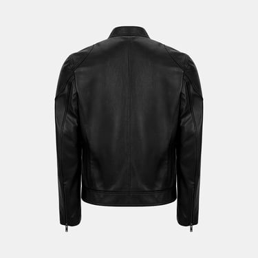  Erkek Siyah Hakim Yakalı Deri Ceket