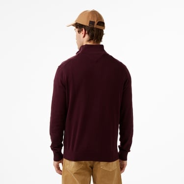  Tommy Hilfiger Essential Mock Erkek Kırmızı Yarım Fermuarlı Triko