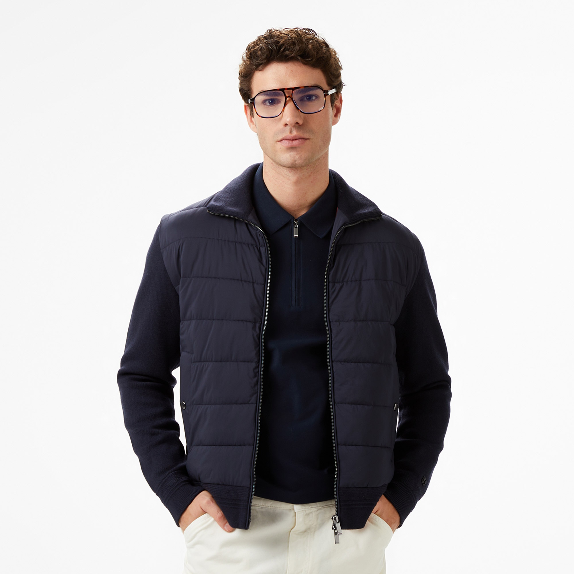 Tommy Hilfiger Mixed Media Erkek Lacivert Ceket