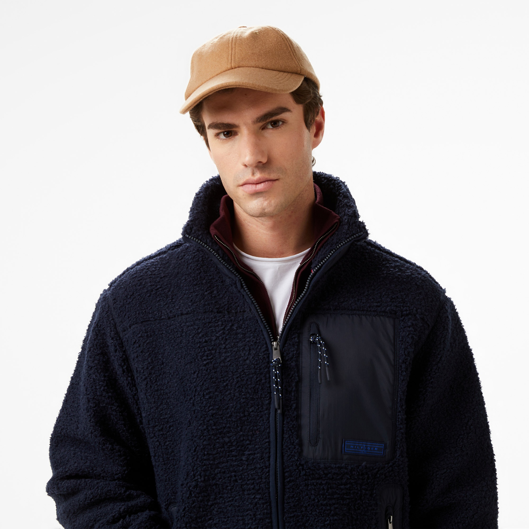 Tommy Hilfiger Teddy Through Erkek Fermuarlı Lacivert Ceket