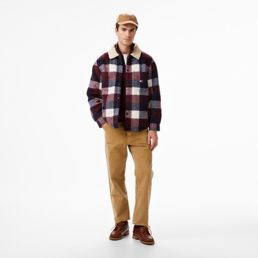  Tommy Jeans Check Teddy Overshirt Erkek Renkli Gömlek