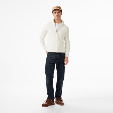  Tommy Hilfiger Essential Zip Erkek Triko Krem Hırka