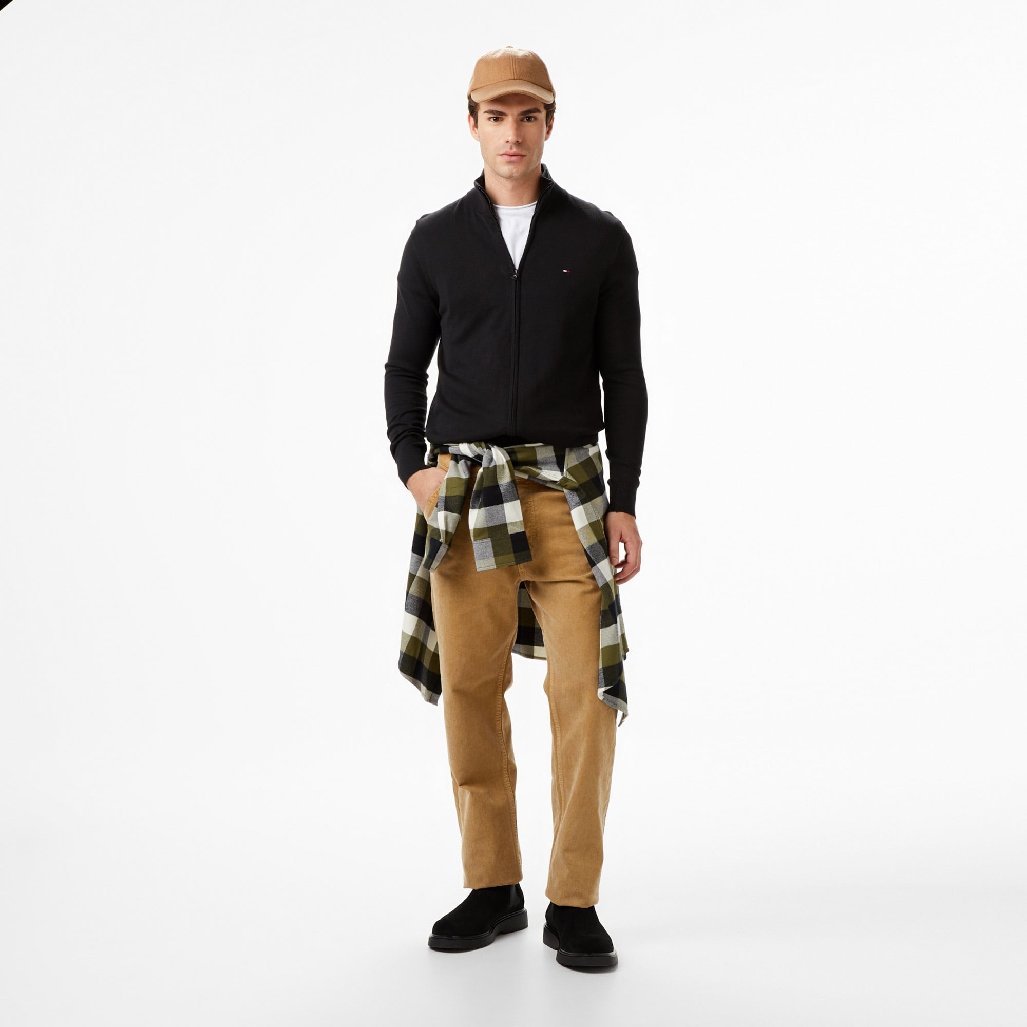 Tommy Hilfiger Essential Zip Erkek Siyah Triko Hırka