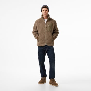  Tommy Hilfiger Teddy Through Erkek Fermuarlı Bej Ceket