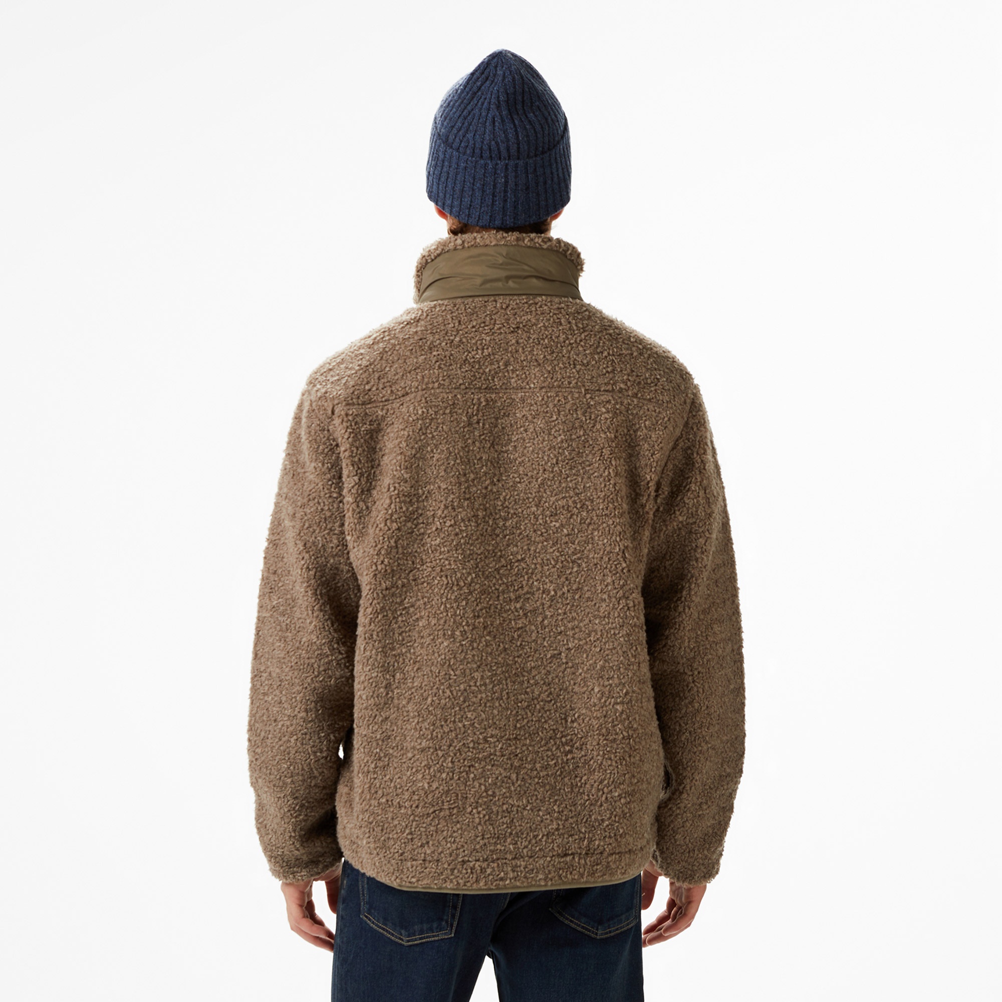 Tommy Hilfiger Teddy Through Erkek Fermuarlı Bej Ceket