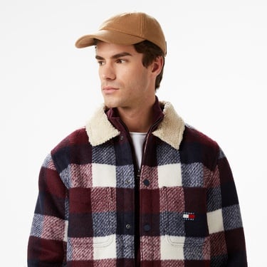  Tommy Jeans Check Teddy Overshirt Erkek Renkli Gömlek