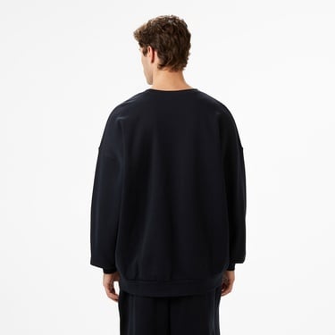  Nike Club Fleece Oversized Crew Erkek Siyah Sweatshirt