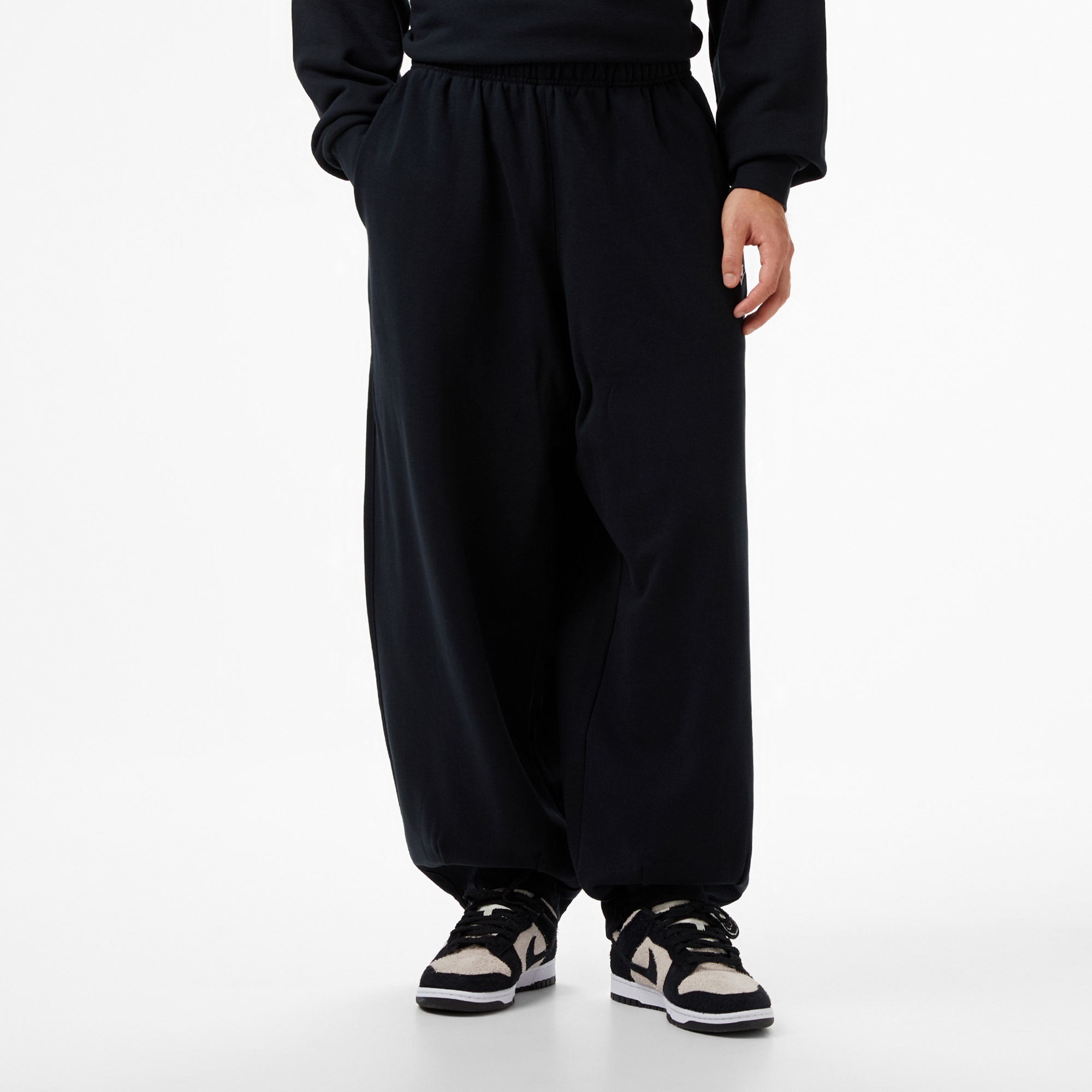 Nike Club Fleece Oversized French Terry Erkek Siyah Eşofman Altı