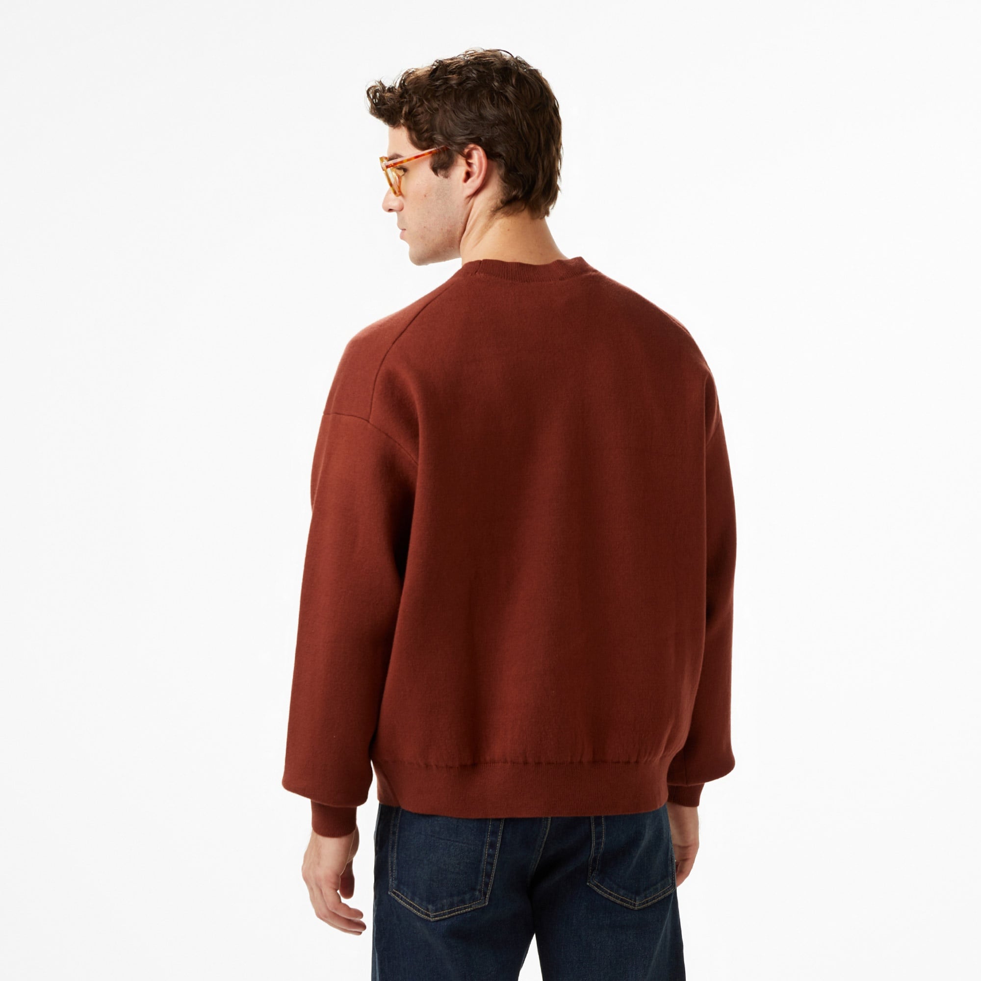 Calvin Klein Cashmere 3D Logo Erkek Kırmızı Triko