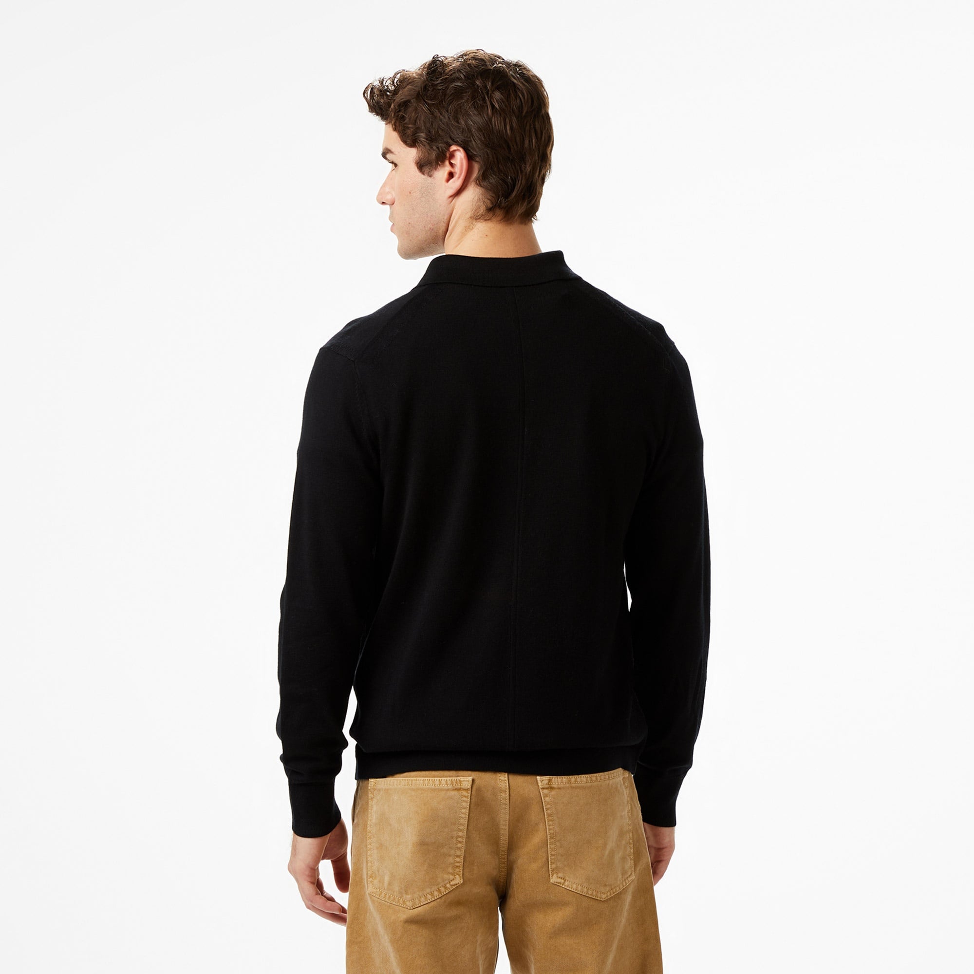 Calvin Klein Merino Polo Erkek Siyah Triko