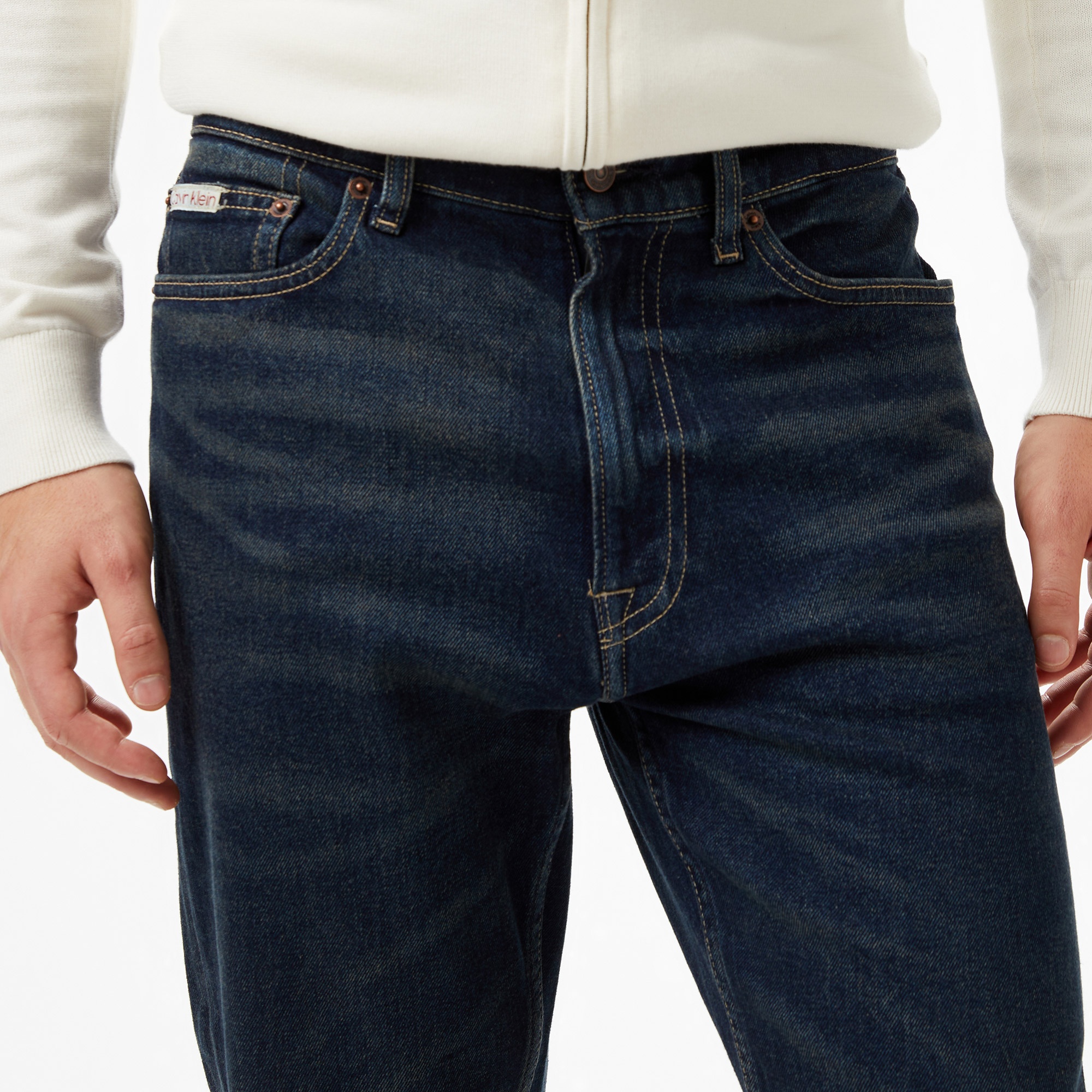 Calvin Klein Standart Straight Fit Gilded Rinse Erkek Mavi Jean