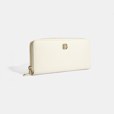  Kadın Beyaz Deri Fermuarlı Cüzdan