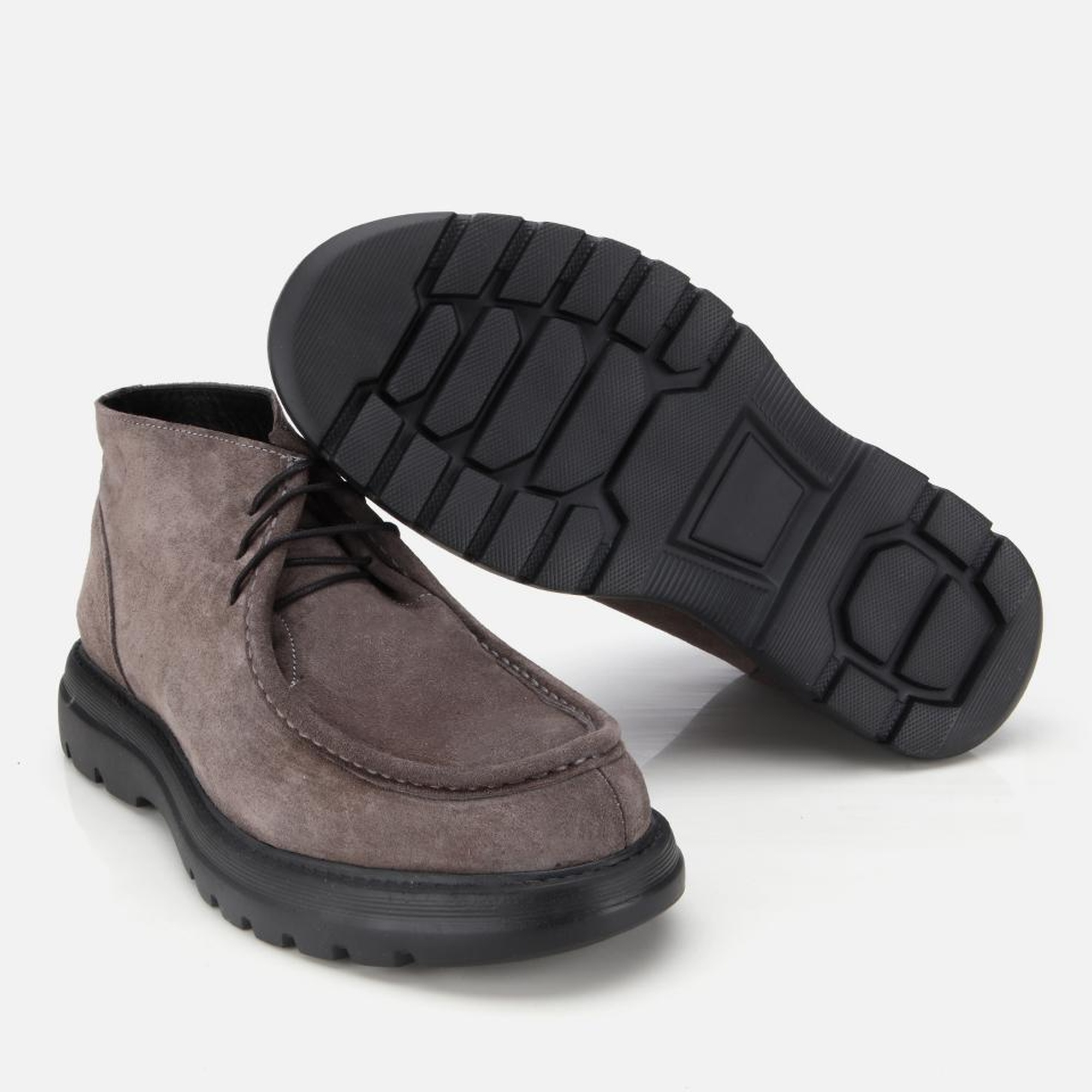 Erkek Süet Deri Gri Dikiş Detaylı Chelsea Bot